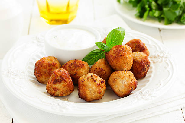 istock Homemade meatballs with cream sauce. 522452410