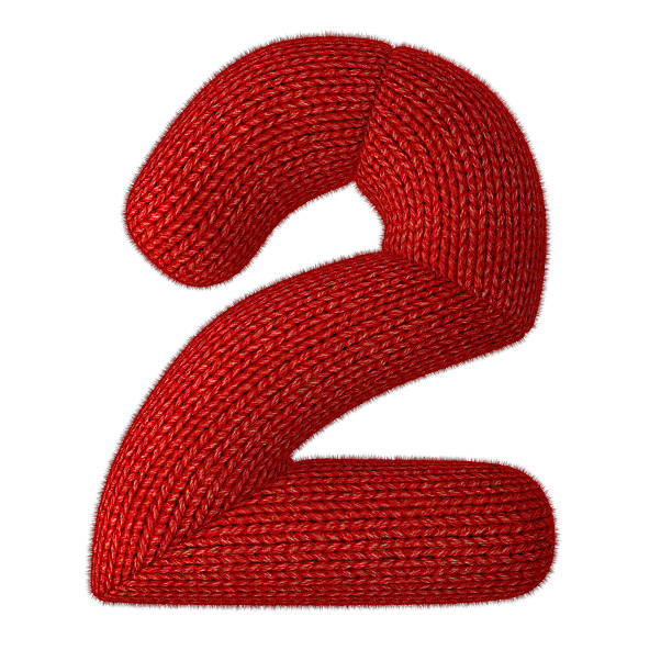 istock Number two Made of Wool Knit Isolated on White Background 522454807