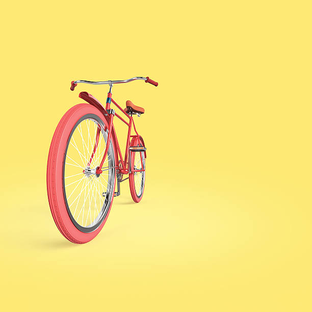 istock Bicycle concept poster design, retro bike render, isolated on color 522456352