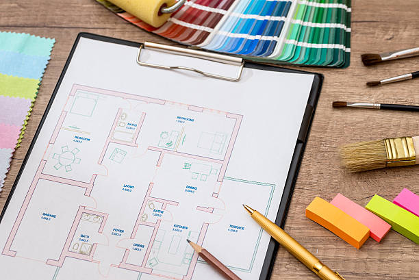 istock architectural plan of the house with  color palette 522461410