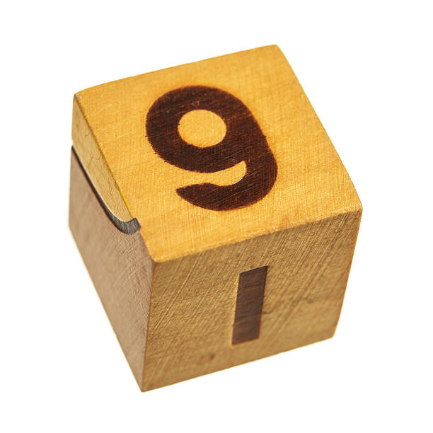 istock Wooden block with number nine 522463220