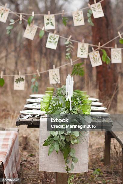 Festive Table Setting Stock Photo - Download Image Now - Banquet, Candle, Celebration