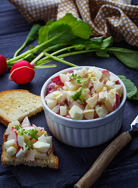 istock Fresh salad with radish and eggs 522463804