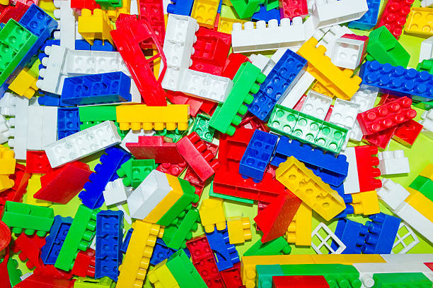 istock Many colorful plastic toy blocks, red, blue, white, yellow 522465928