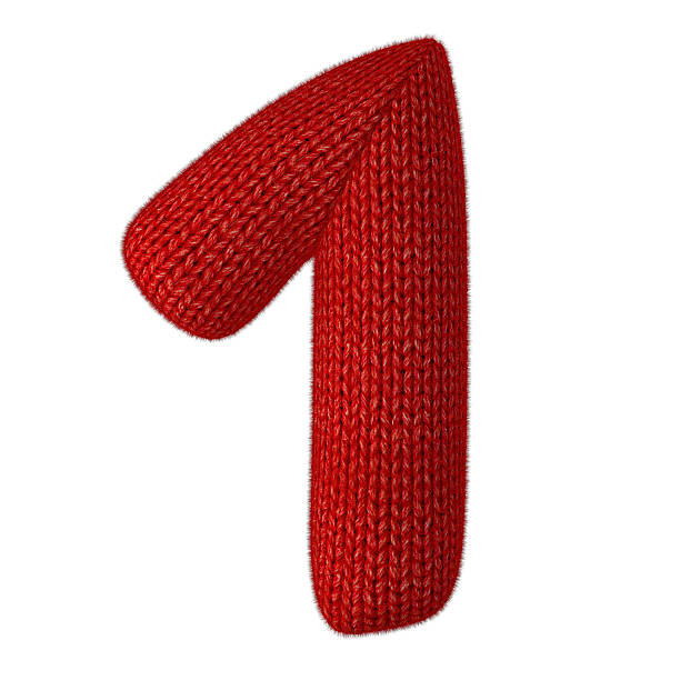 istock Number One Made of Wool Knit Isolated on White Background 522467573