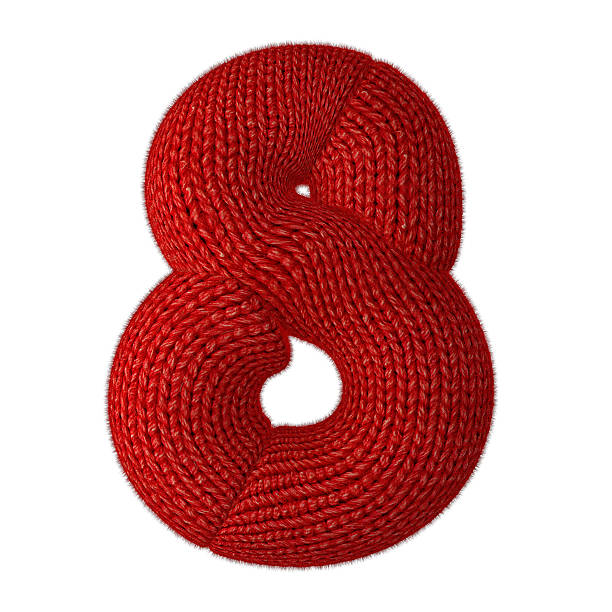 istock Number Eight Made of Wool Knit Isolated on White Background 522468055