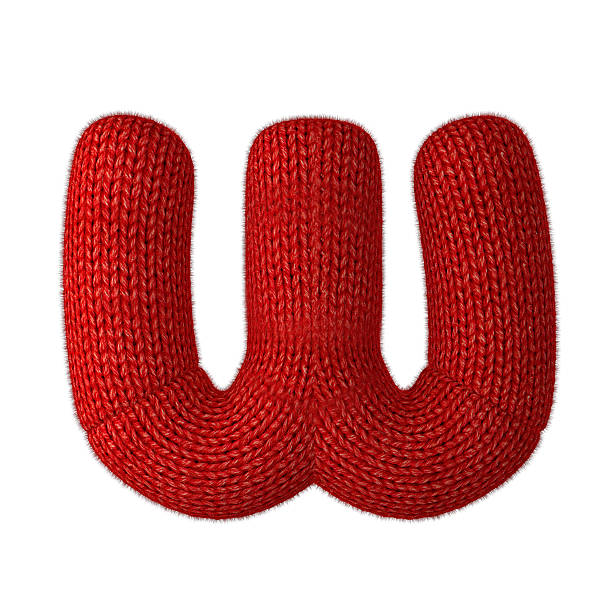 istock Letter W Made of Wool Knit Isolated on White Background 522468355