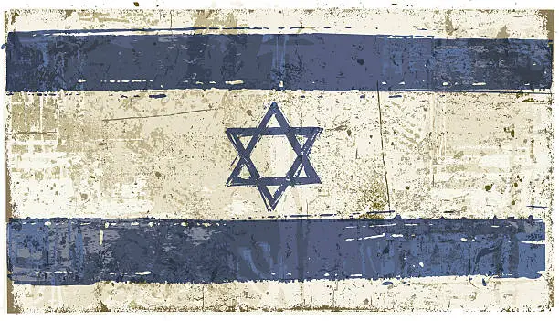 Vector illustration of Aged Israel Flag