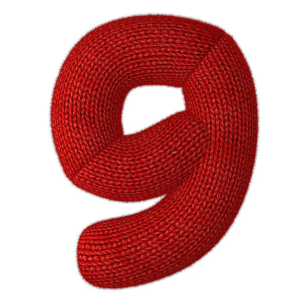 istock Number Nine Made of Wool Knit Isolated on White Background 522468501