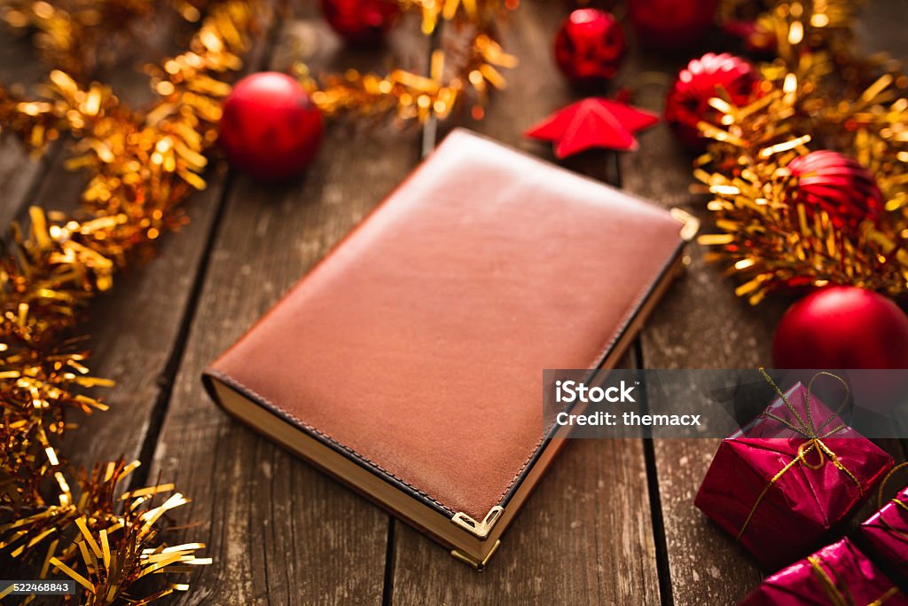Notebook with christmas decoration Notebook with christmas decoration. 2015 Stock Photo