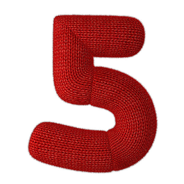 istock Number Five Made of Wool Knit Isolated on White Background 522469307