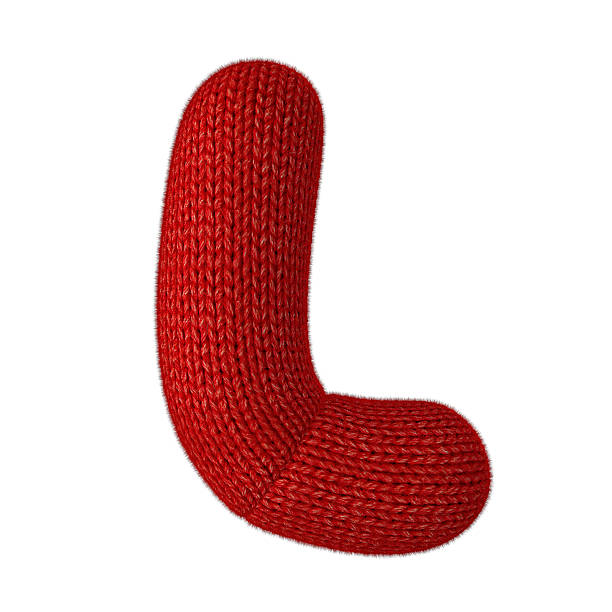 istock Letter L Made of Wool Knit Isolated on White Background 522469359