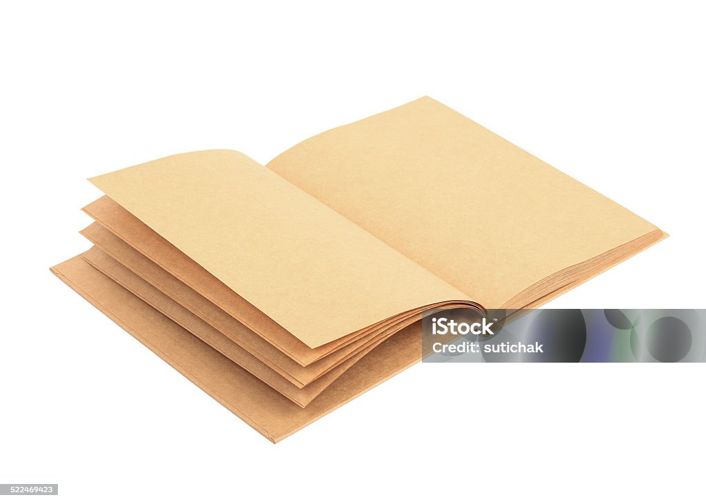 brown book isolated on white background Blank Stock Photo
