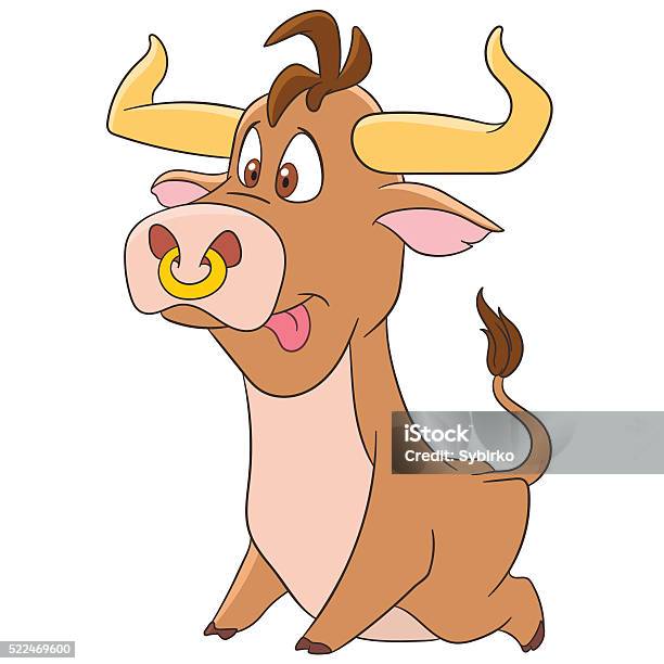 Cute Cartoon Bull Stock Illustration - Download Image Now - Bull - Animal, Hoof, Animal