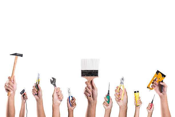 istock Set of construction tools. House renovation background 522470250