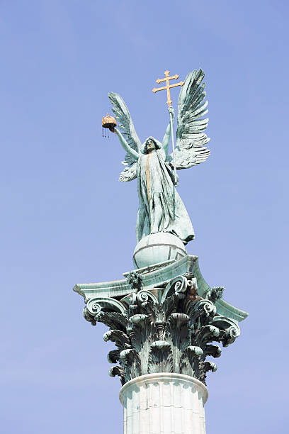 istock Statue of Archangel Gabriel at Hero's Square in Budapest 522470366