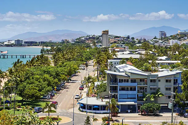 Tropical city bird view