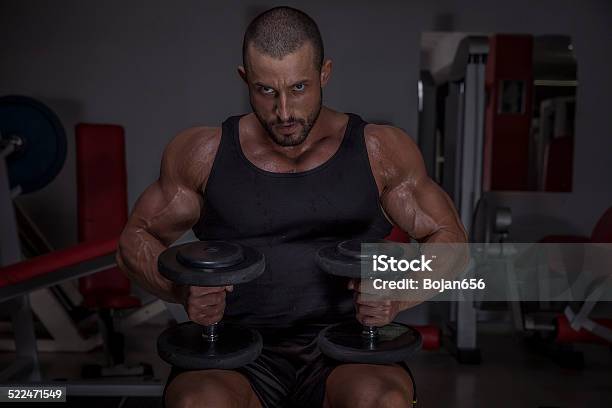 Bodybuilder In Tthe Gym Stock Photo - Download Image Now - Active Lifestyle, Adult, Adults Only