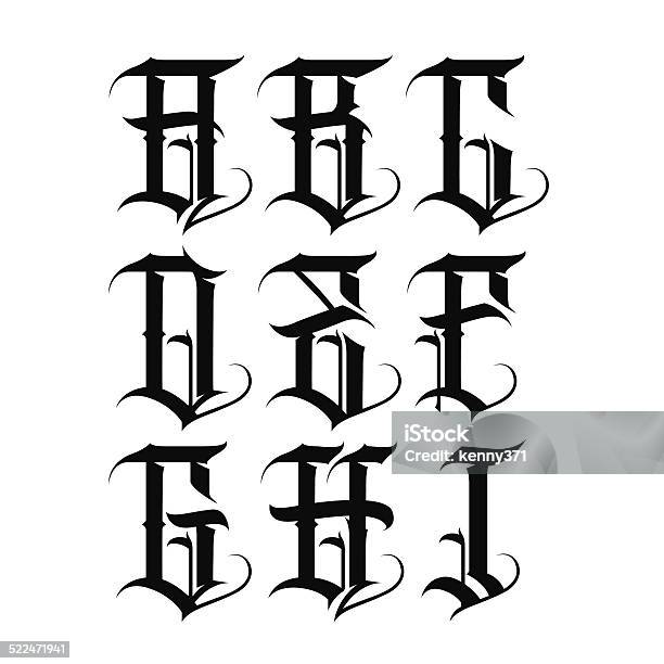 Gangster Abc Stock Illustration - Download Image Now - Alphabet, Art, Art And Craft