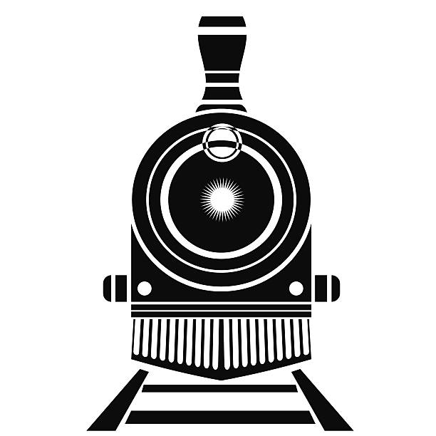 stary pociąg ikonę - locomotive steam train train snow stock illustrations