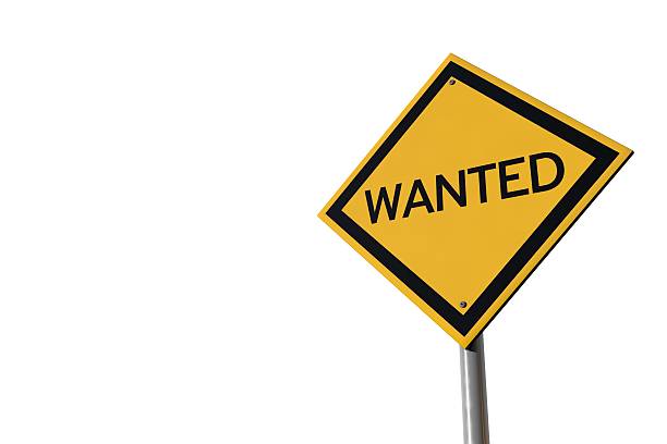 istock Wanted yellow highway road sign 522473328