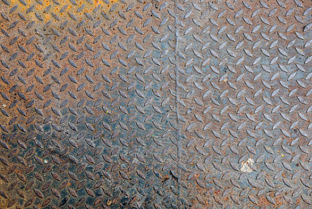 Background of metal diamond plate in silver color