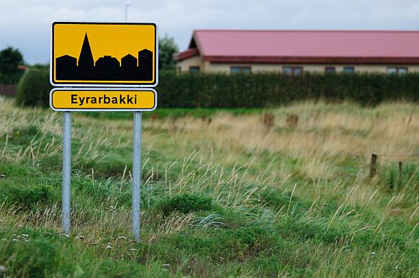 istock Eyrarbakki sign board in Iceland 522473829