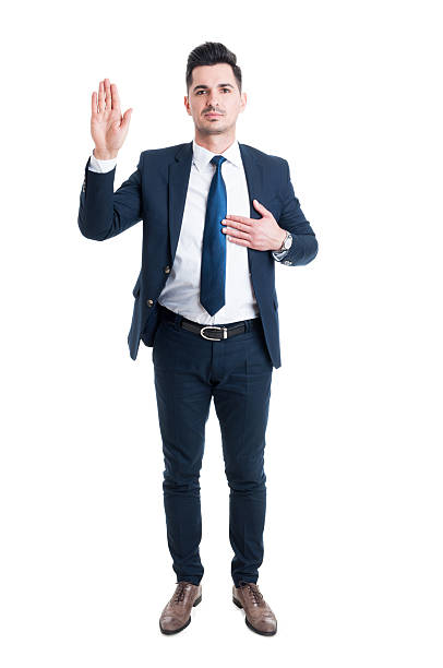 istock Honest lawyer hand on heart as swear or oath gesture 522475496