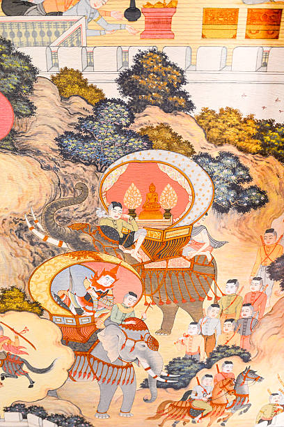 istock Thailand wall paintings, historic church. 522476054