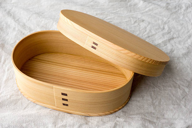 Japanese wooden lunch box "Magewappa" Japanese wooden lunch box "Magewappa" empty bento box stock pictures, royalty-free photos & images