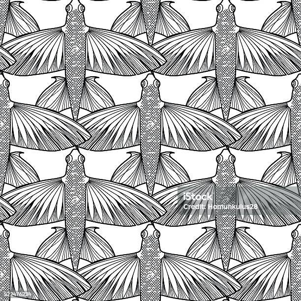 Fdlying Fish Pattern Graphic Flying Fish Pattern Stock Illustration - Download Image Now ...