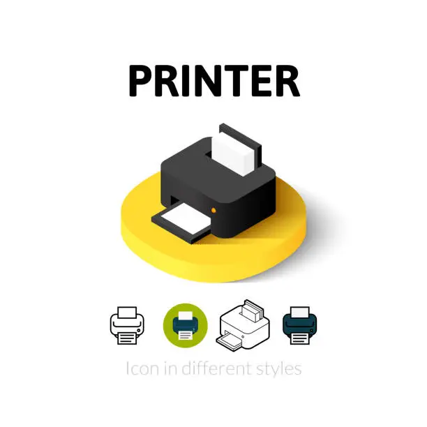 Vector illustration of Printer icon in different style