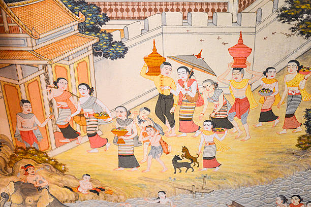 istock Thailand wall paintings, historic church. 522476858