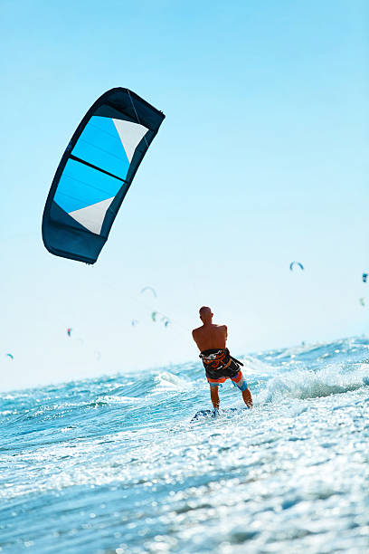 istock Kiteboarding, Kitesurfing. Water Sports. Kitesurf Action On Wave 522477556