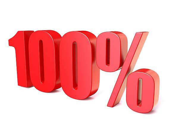 istock Red percentage sign 100. 3D 522482488