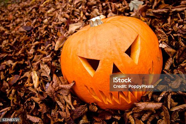 Halloween Scary Jackolantern Pumpkin Stock Photo - Download Image Now - Autumn, Color Image, Concepts
