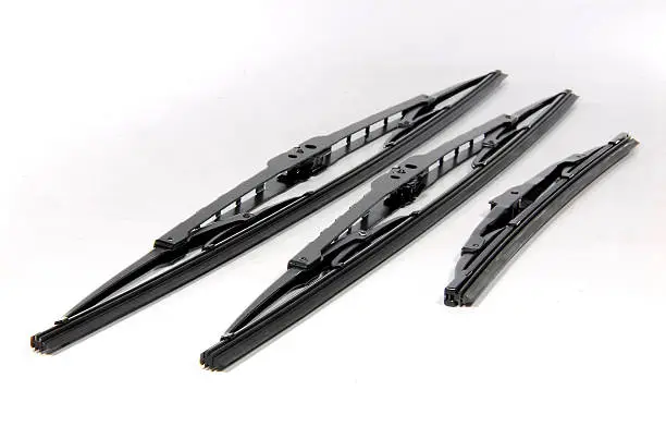 3 cars windshield wipers on a white background