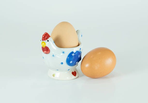 Cute Chicken Ceramic Egg Holder Isolated On White Background Stock Photo -  Download Image Now - iStock