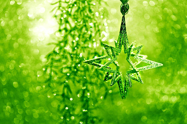 Closeup decorated shiny Christmas tree
