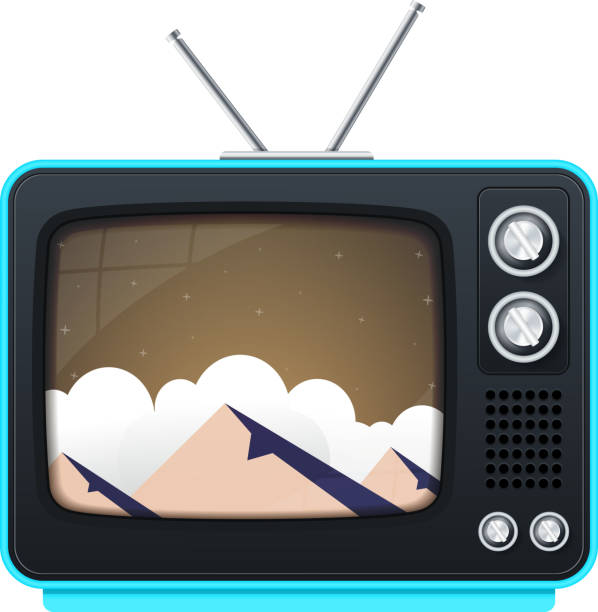 Retro Tv Icon vector art illustration