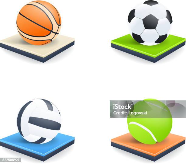 Sport Icons Stock Illustration - Download Image Now - Basketball - Ball, Basketball - Sport, Cartoon