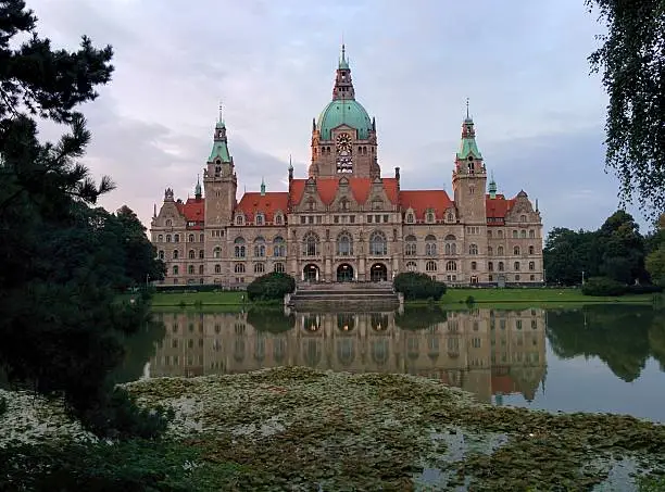 Neues Rathaus, New Town Hall or New City Hall, Hanover, Germany.