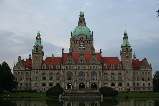 Neues Rathaus, New Town Hall or New City Hall, Hanover, Germany.