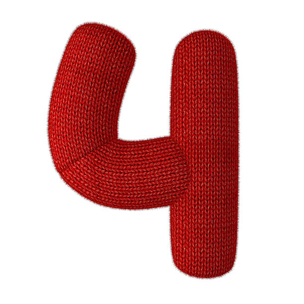 istock Number Four Made of Wool Knit Isolated on White Background 522512361
