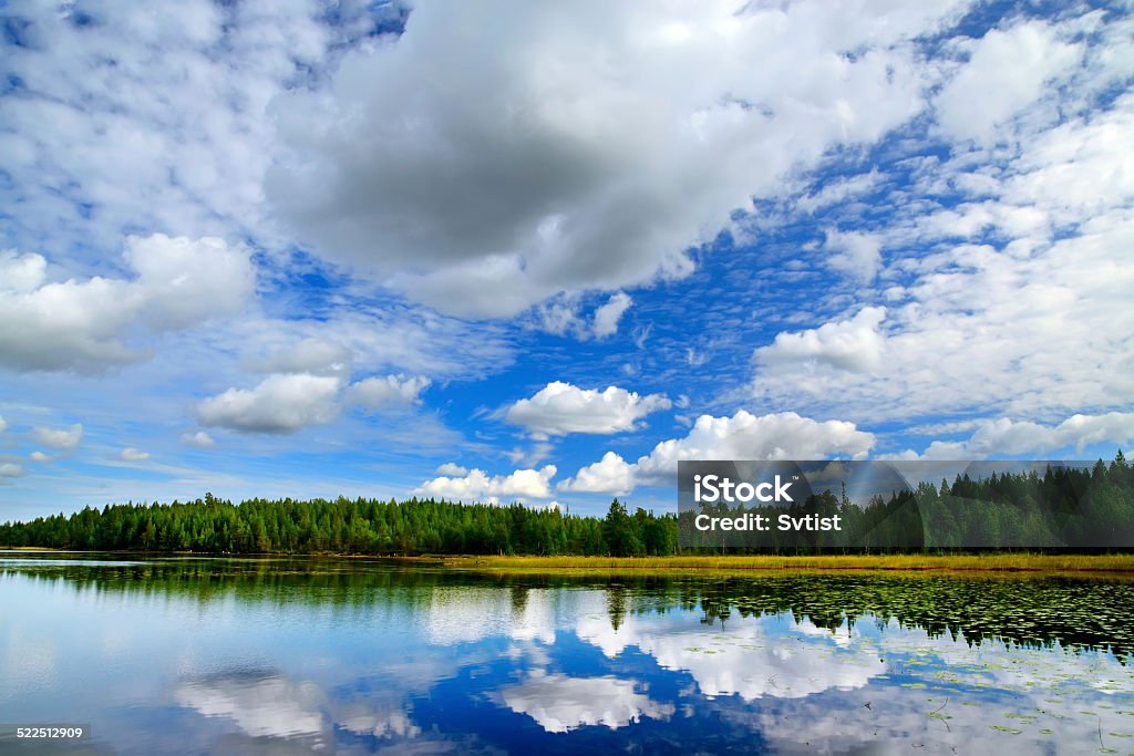 Lake Engozero and dramatic clouds. North Karelia, Russia Lake and dramatic clouds. Lake Engozero, North Karelia, Russia Beauty Stock Photo