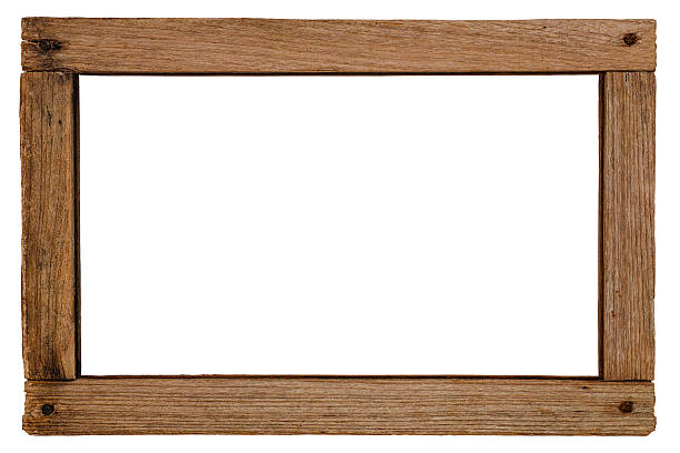istock Old weathered natural wood frame. 522513059