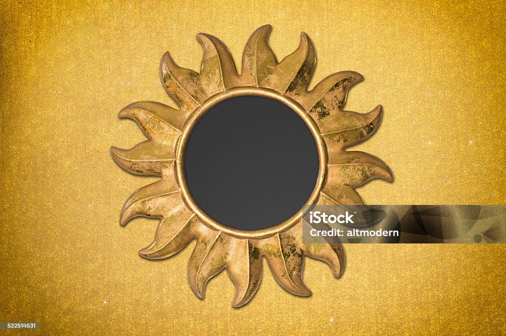 golden texture with golden sun frame golden background for designer with copy space and sun farm in the middle Backgrounds Stock Photo