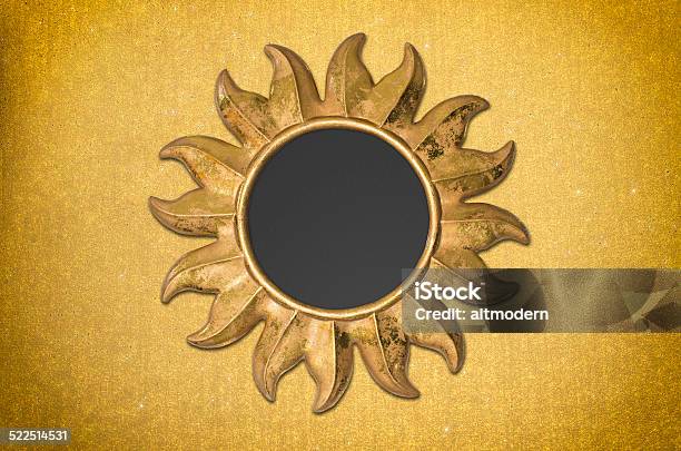 Golden Texture With Golden Sun Frame Stock Photo - Download Image Now - Backgrounds, Bright, Brightly Lit