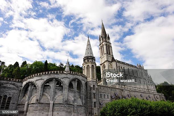 Sanctuary Of Lourdes France Stock Photo - Download Image Now - Adult, Architecture, Basilica