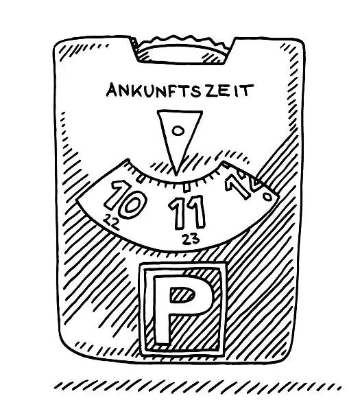 Vector illustration of German Parking Disk Drawing